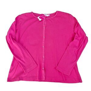 Fresh Produce pink snap front cardigan NEW Womens 1X casual normcore lightweight